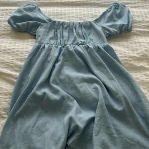 Women’s mini dress, babydoll style, powder blue, never worn, size S